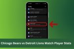 Chicago Bears vs Detroit Lions Match Player Stats